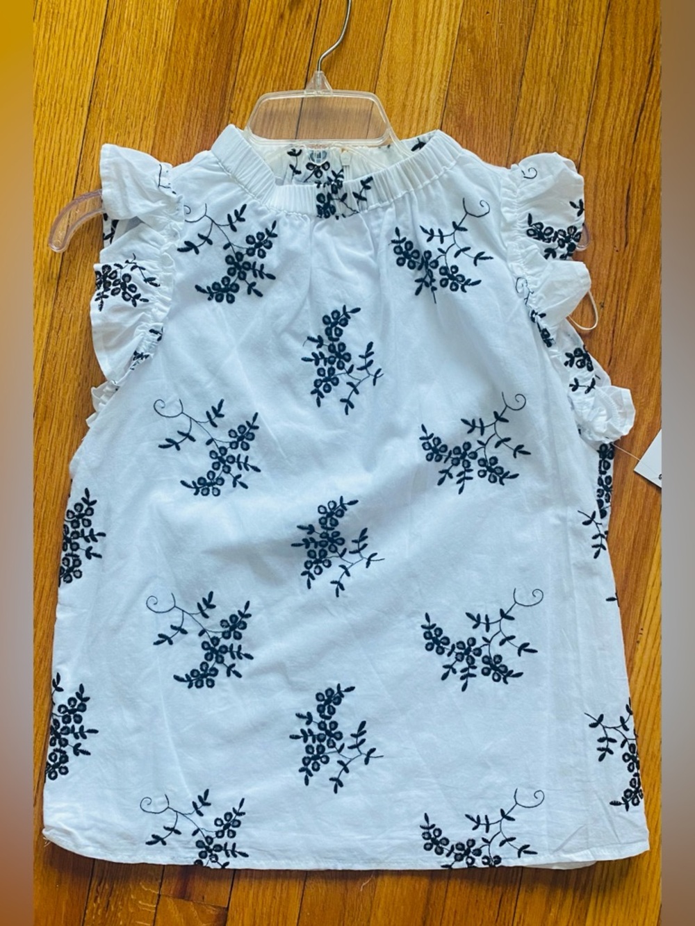 Ophelia Roe Embroidered Eyelet Blouses- White & Black, White & Black. - Picture 3 of 9